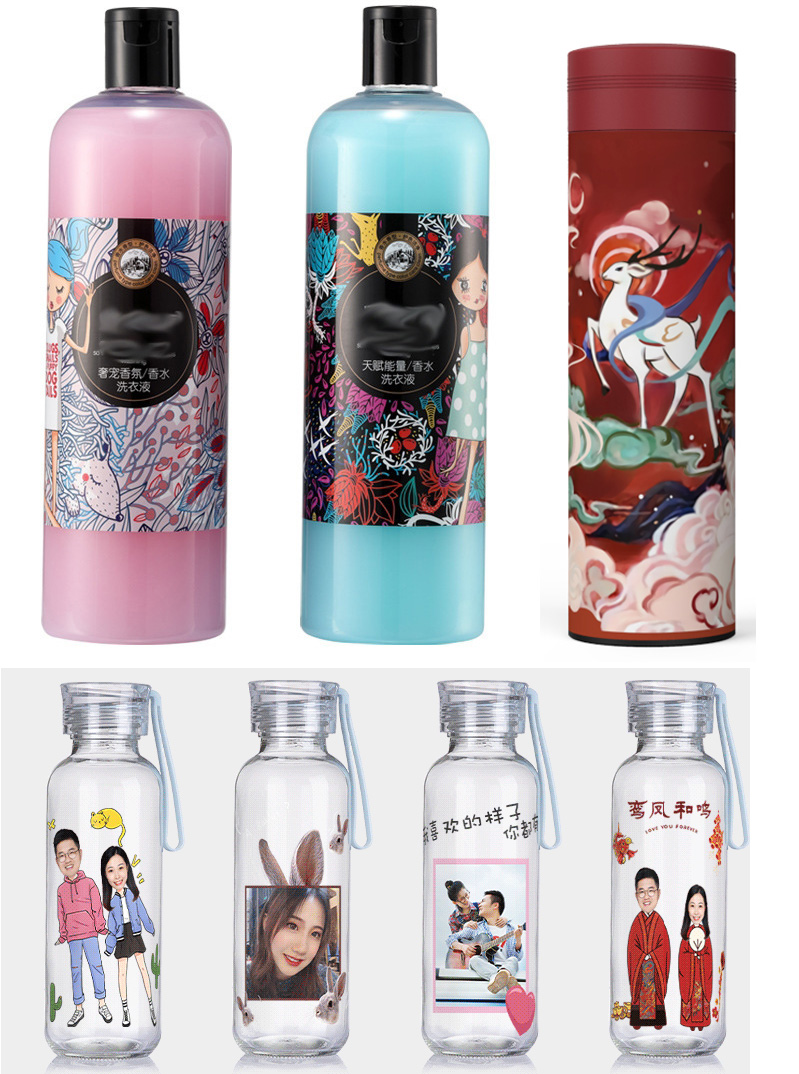 化妝品，小玻璃瓶打印圖片效果